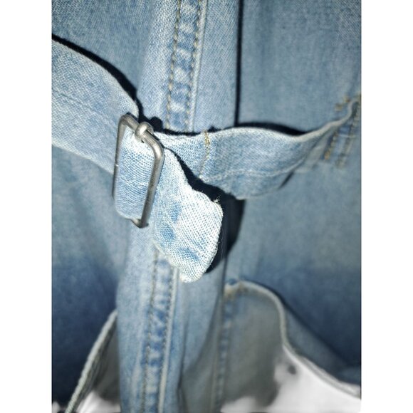 Y2K No Boundaries Womens Denim Overall Shorts Romper XXL (19) Light Wash Jean - Picture 2 of 8